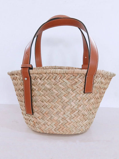 Mitsubishi Straw Bias Shoulder Bags