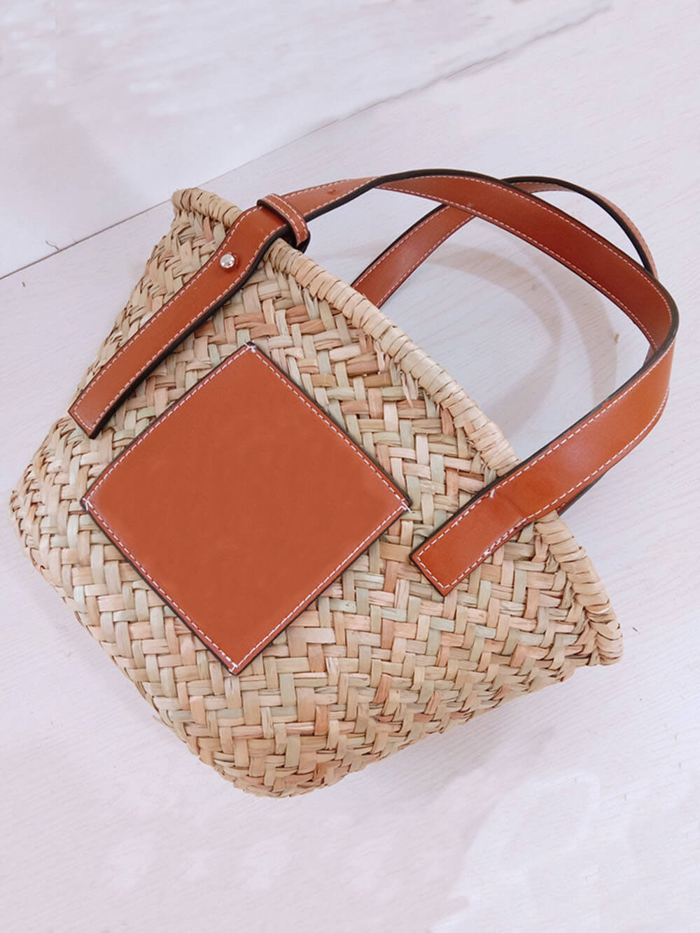 Mitsubishi Straw Bias Shoulder Bags