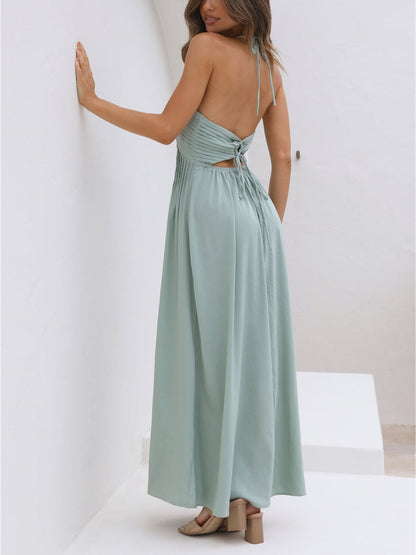 Back Cutout Flowy Maxi Dress