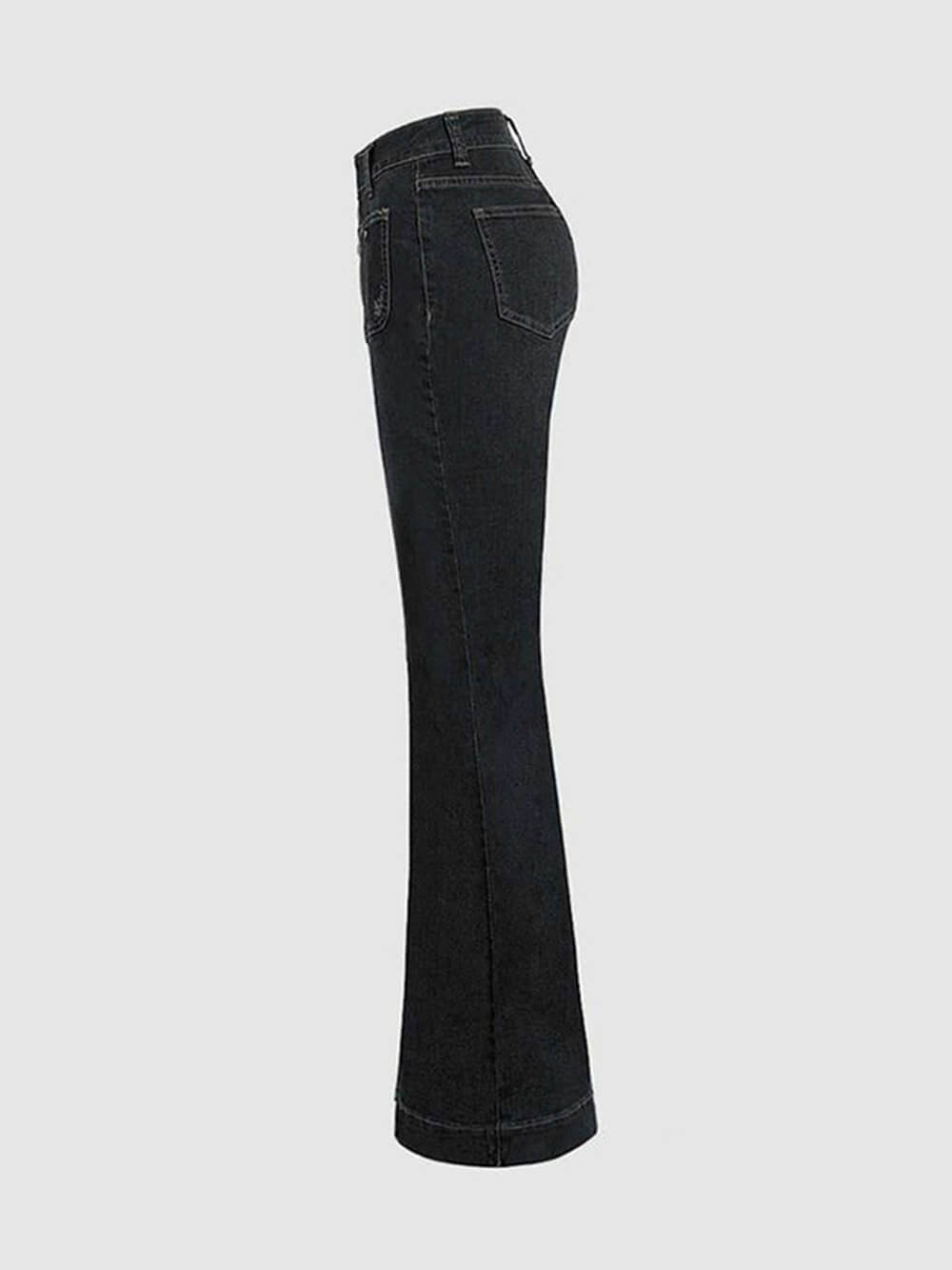 Stylish High-Waisted Patchwork Flared Jeans