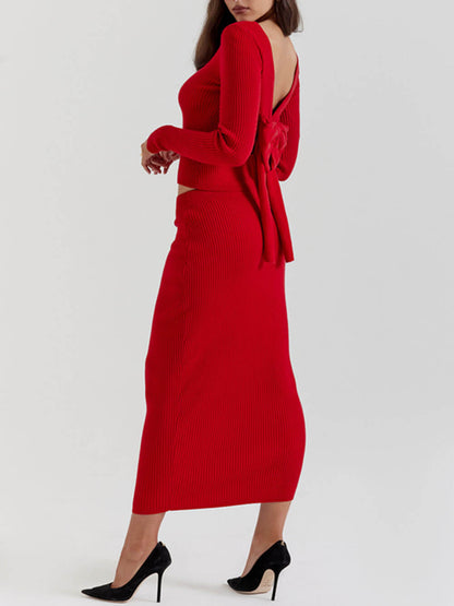 Scarlet Cashmere Blend Bow Sweater