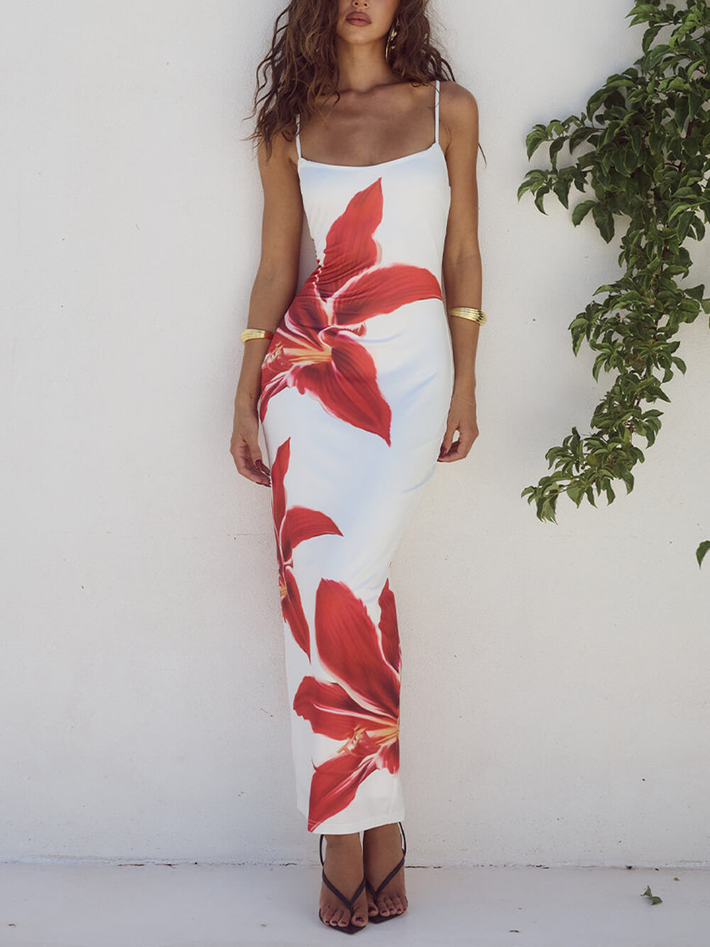 Unforgettable Abstract Floral Print Maxi Dress