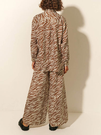 Zebra Print Wide Leg Pants