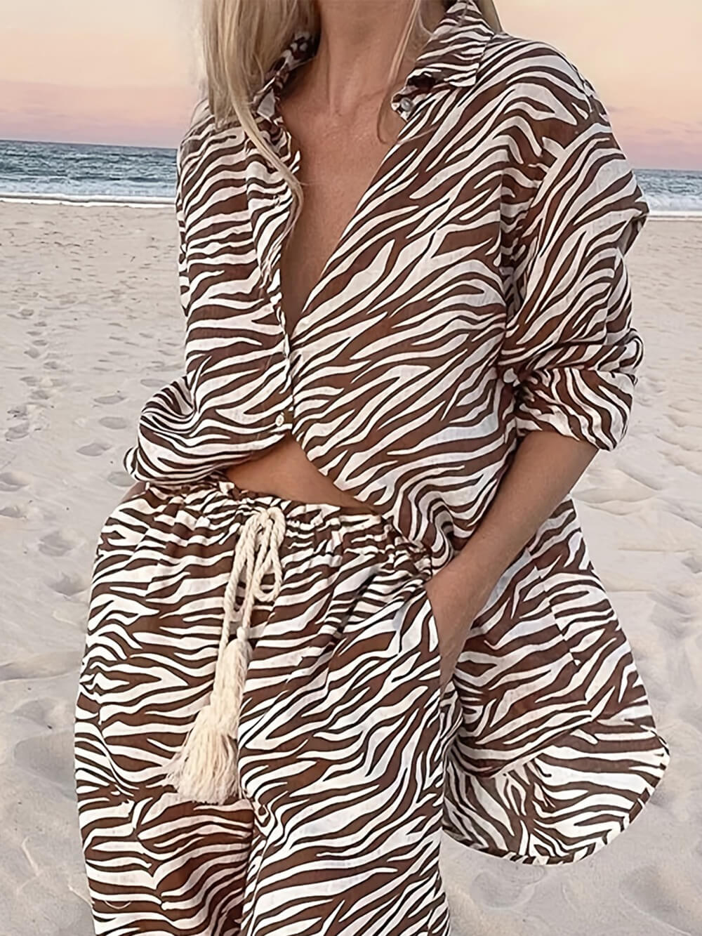 Loose Zebra Print Shirt