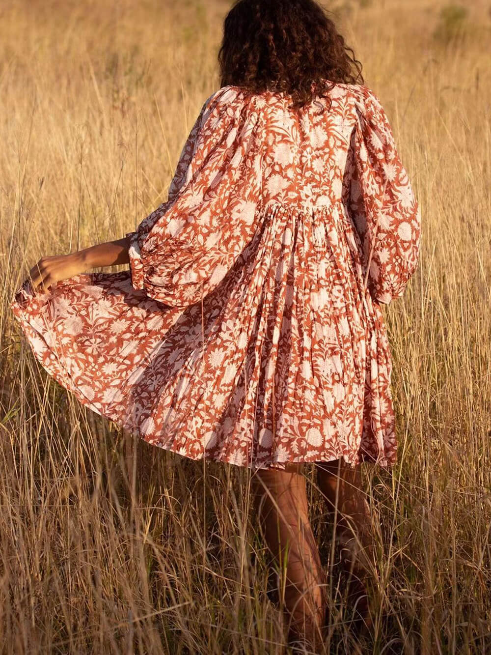 Vacation Retro Style Loose Printed Dress