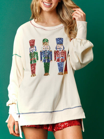 Sequin Nutcracker French Terry Sweatshirt