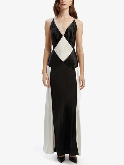 Black Ivory Contrast Maxi Dress