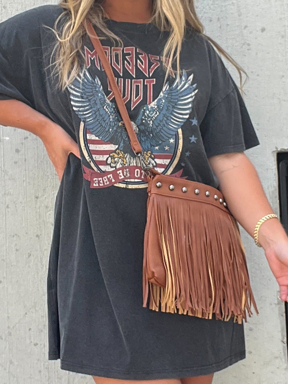 Fringe Decor Crossbody Bag