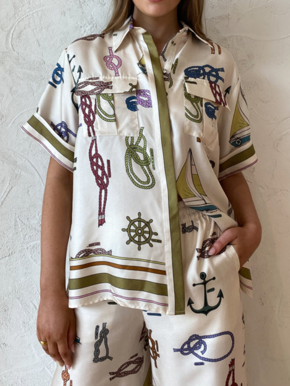 Hand-Drawn Nautical Motifs Shirt