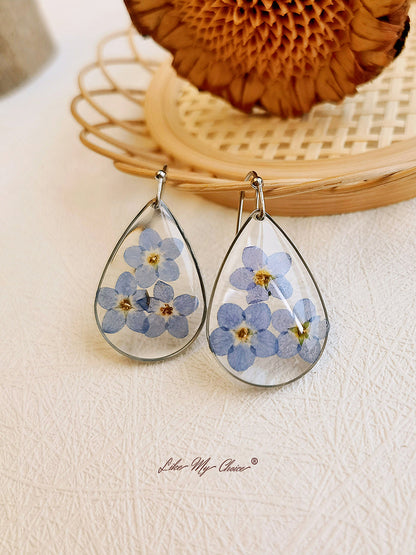 FREE Forget me Not Flower Earrings Teardrop Dangle Earring