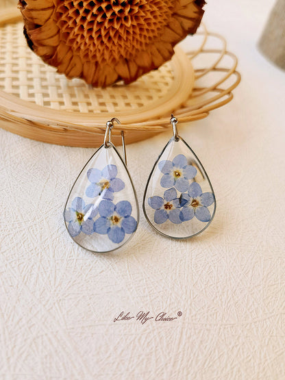 FREE Forget me Not Flower Earrings Teardrop Dangle Earring