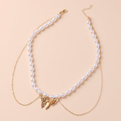 Pearl Butterfly Pendant Necklace